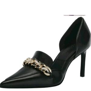 KARL LAGERFELD New Women's Shivani Pointed Toe Gold Chain Pearl Accent Pumps 8